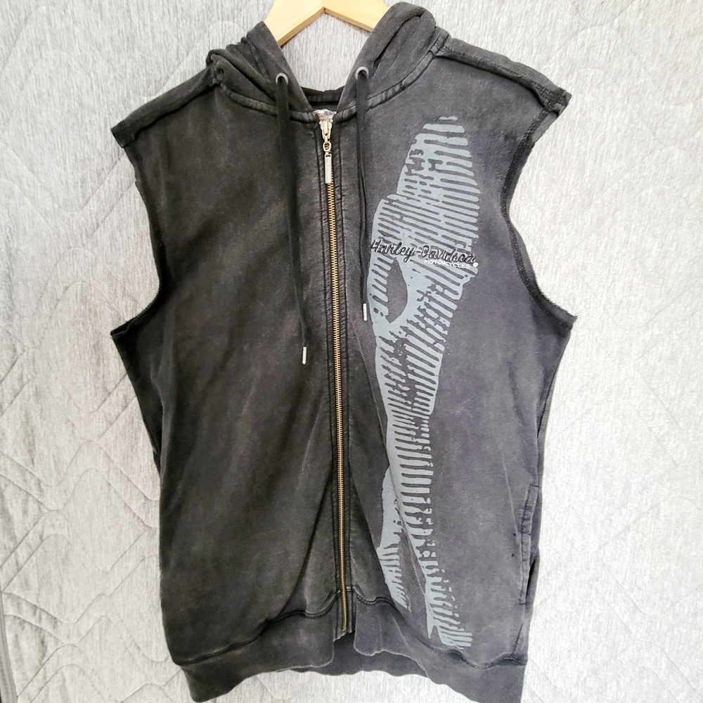 Harley-Davidson Gray Sleeveless Hoodie